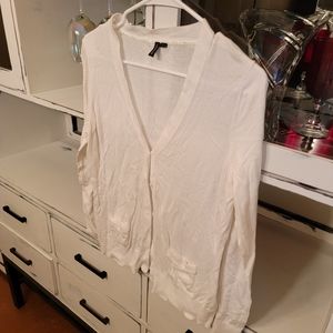 Madison white button up sweater size L